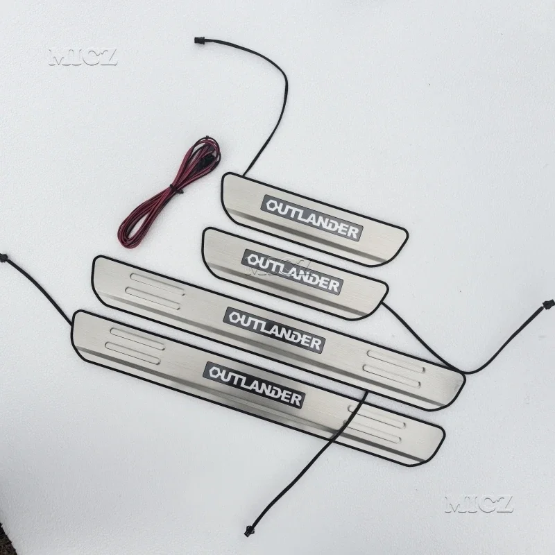 

2013-2019 для Mitsubishi Outlander светодиодные автомобильные аксессуары, Стайлинг автомобиля, крышка двери автомобиля из нержавеющей стали, наружная накладка на порог