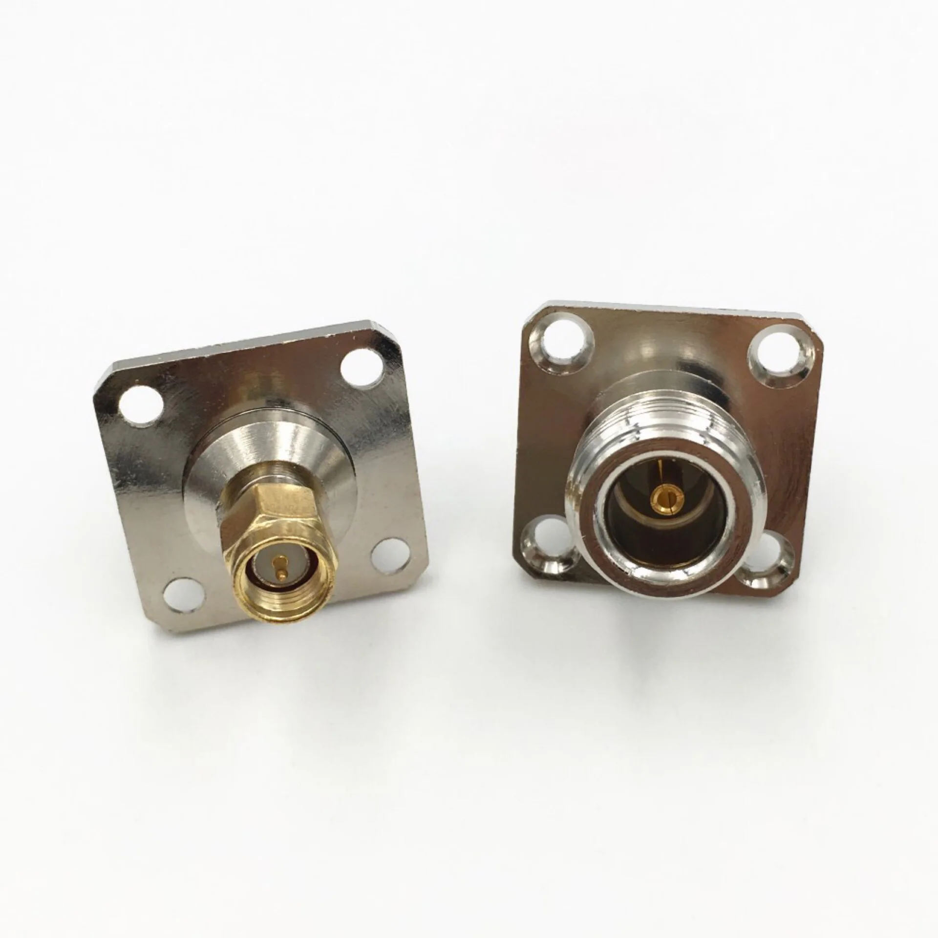 20 piezas N hembra a SMA macho conector de Panel de brida de 4 agujeros N SMA conector de soldadura Coaxial RF adaptador Coaxial de montaje en chasis N/SMA-KJF