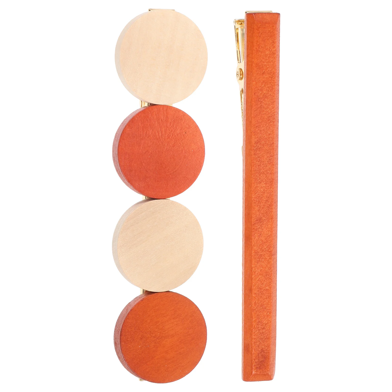 

2pcs Wooden Hair Clips Set Duckbilled Alligator Clips For Women Girls Retro Colorful Hairpins Makeup Hair Accessories Daily Wear