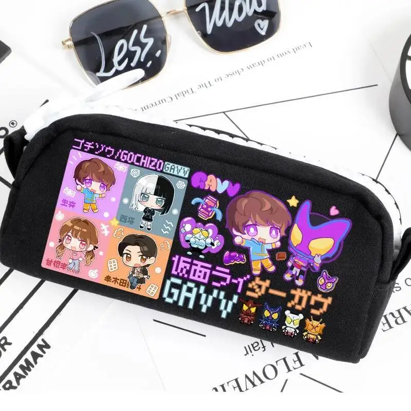 

Anime GAME KAMEN RIDER GAVV Capacity Pencil Cartoon Canvas Stationery Holder Bag Children Pen Case Students School Supplies