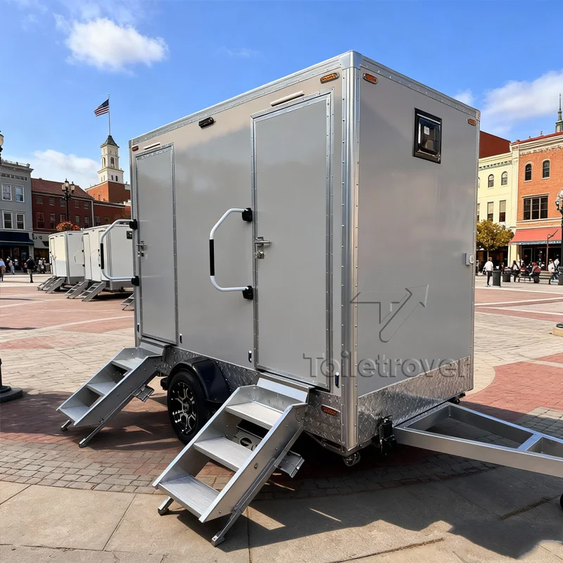 

Customized Outdoor Mobile Toilet Trailer Luxury Portable Restroom Trailer Travel Trailers with Bathroom
