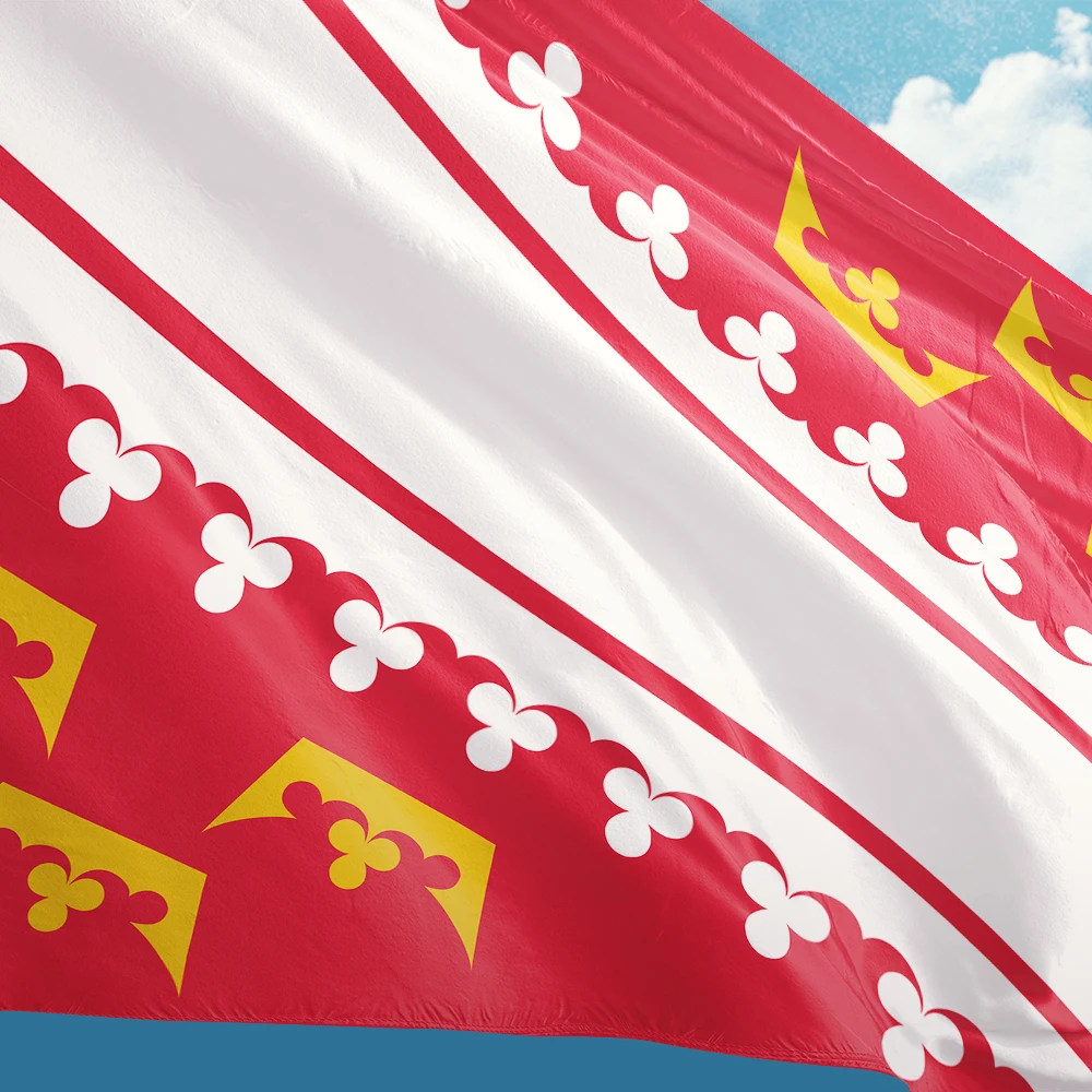 French Flag of Alsace 3ft x 5ft Polyester Banner Flying 90* 150cm Double Penetration  Custom Outdoor Indoor Double Stitching
