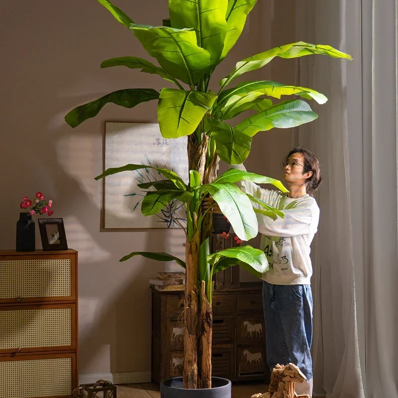 

Large Artificial Big Leaves Banana Tree Decorative Bionic Green Plant Indoor Plant Ornaments