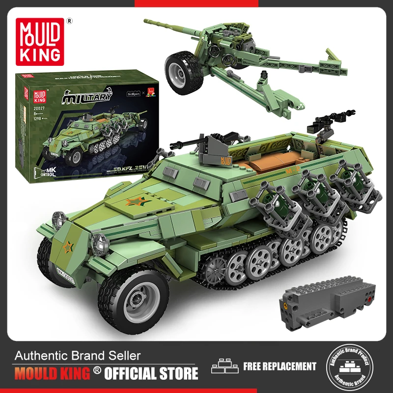 

Mould King 20027 Military Tank Building Block The Half Tracked Armored Vehicle Model Assembly Brick Toys Kids Christmas Gift