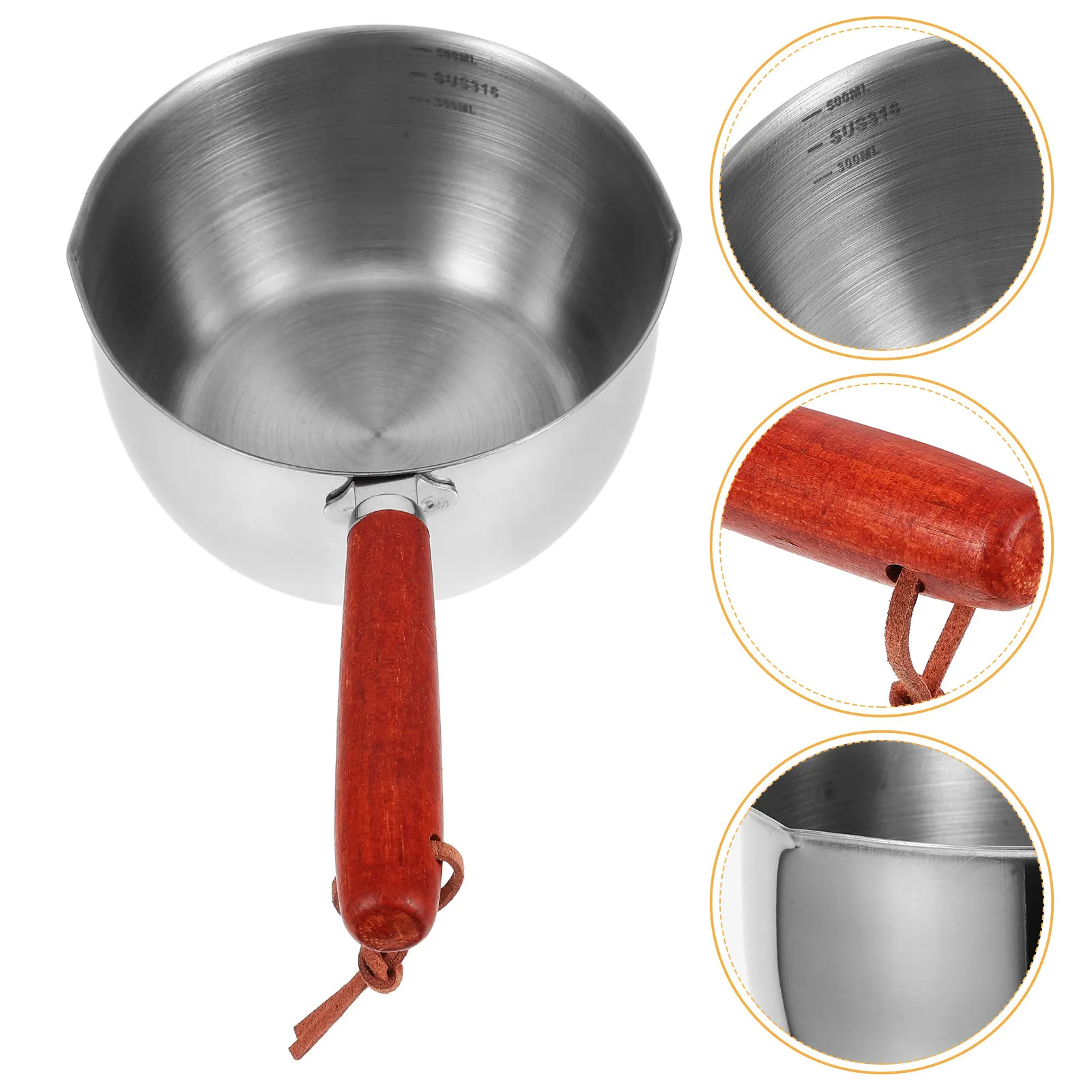 Olla Pequeña de Acero Inoxidable, Mini Olla para Derretir Mantequilla, Chocolate, Aceite Caliente, Salsas Picantes, Sopa, Guiso, Leche, Papillas, Mariscos