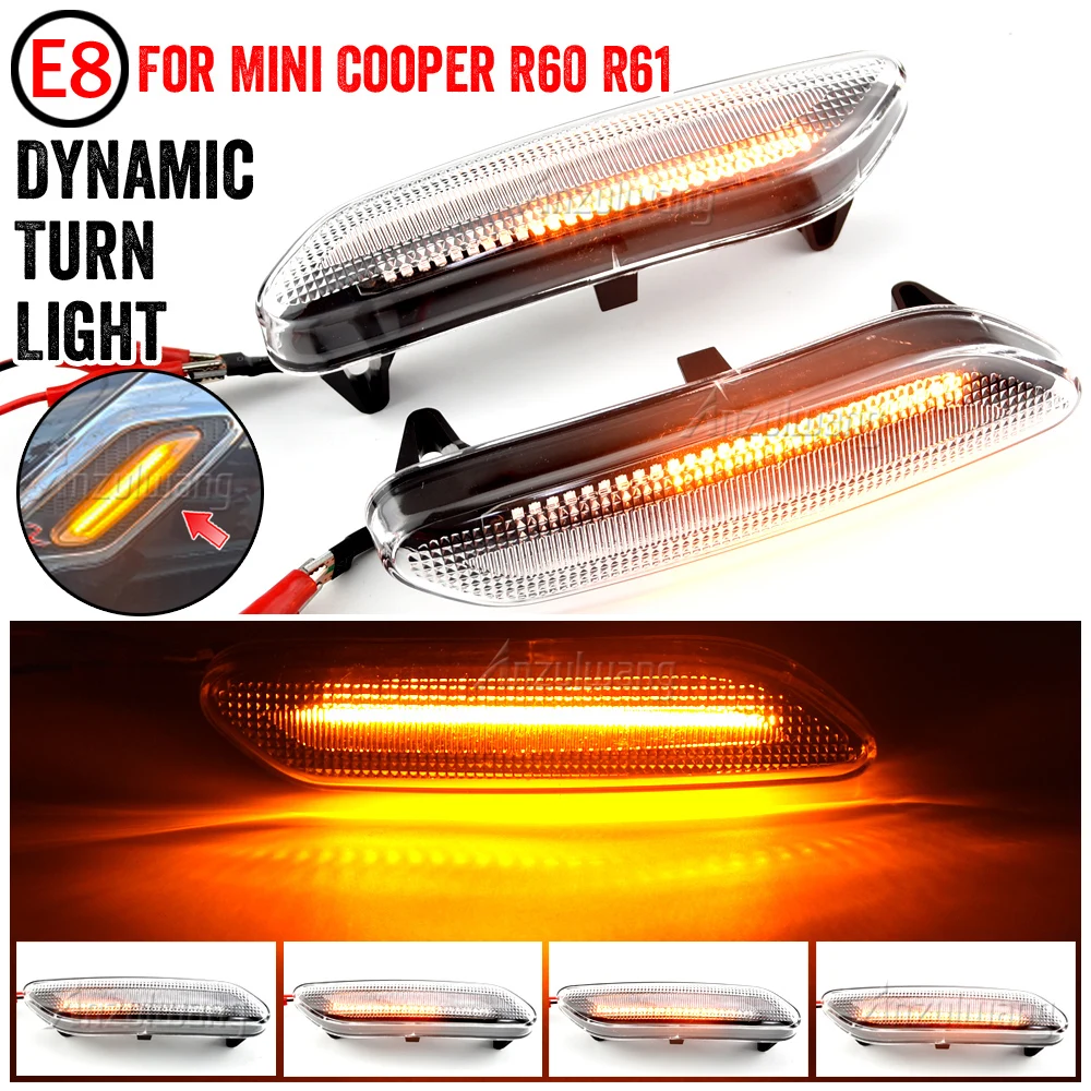 

1 Pair Dynamic LED Side Marker Indicator Lamp Turn Signal Fender Lights For BMW MINI COOPER R60 R61 COUNTRYMAN PACEMAN