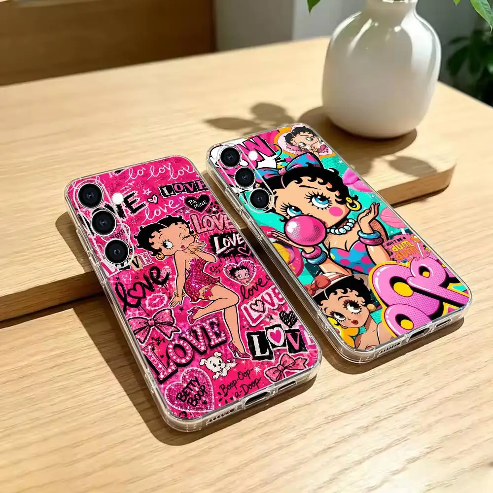 B-Betty Boop-the cartoon character  Phone Case Transparent Soft case Silicone For Samsung A73,A72,A71,A70,A53,A52,A51