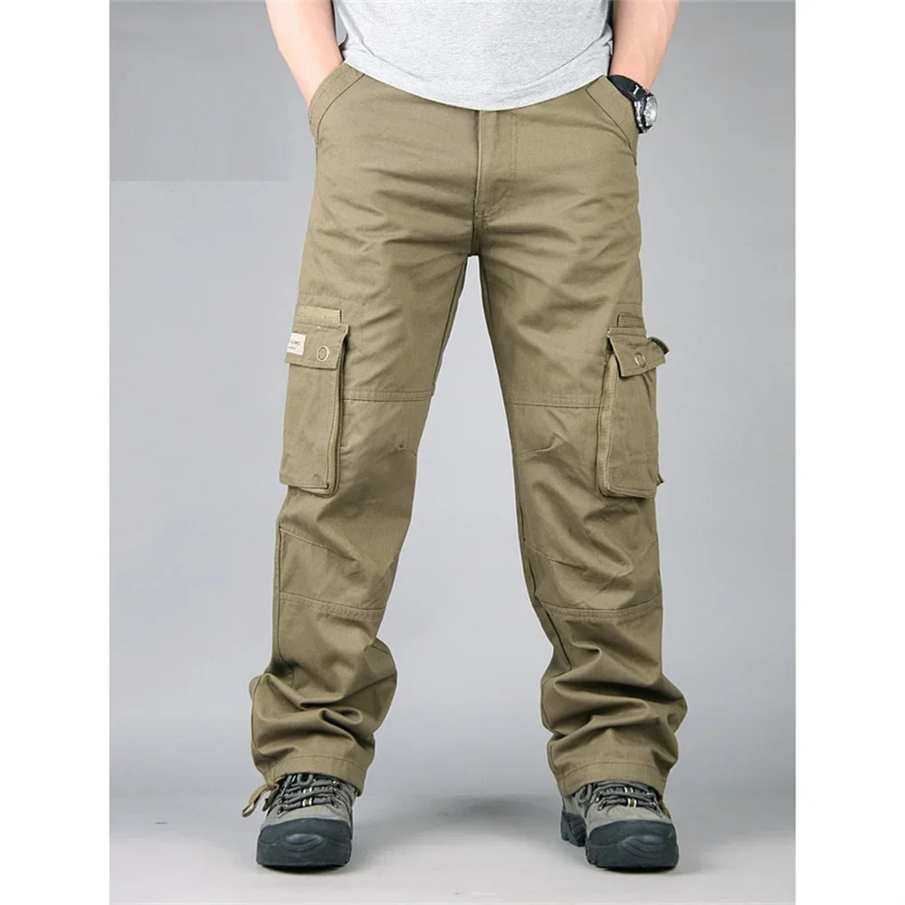 

Men's Cargo Pants man Cotton Casual Long Trousers New Multi Pocket Pantalon Homme Men Fashion trousers Pants Men