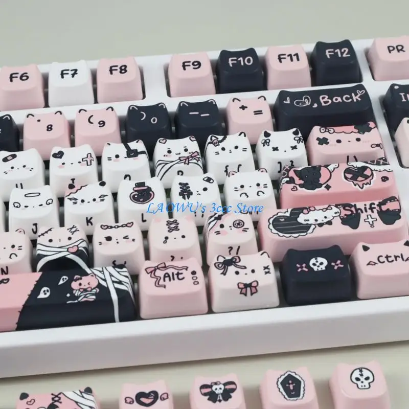 

Y8AD Cats Lover Stylish Keycaps For 61 96 98 104 108 Keyboards Easy Cleaning Keycap