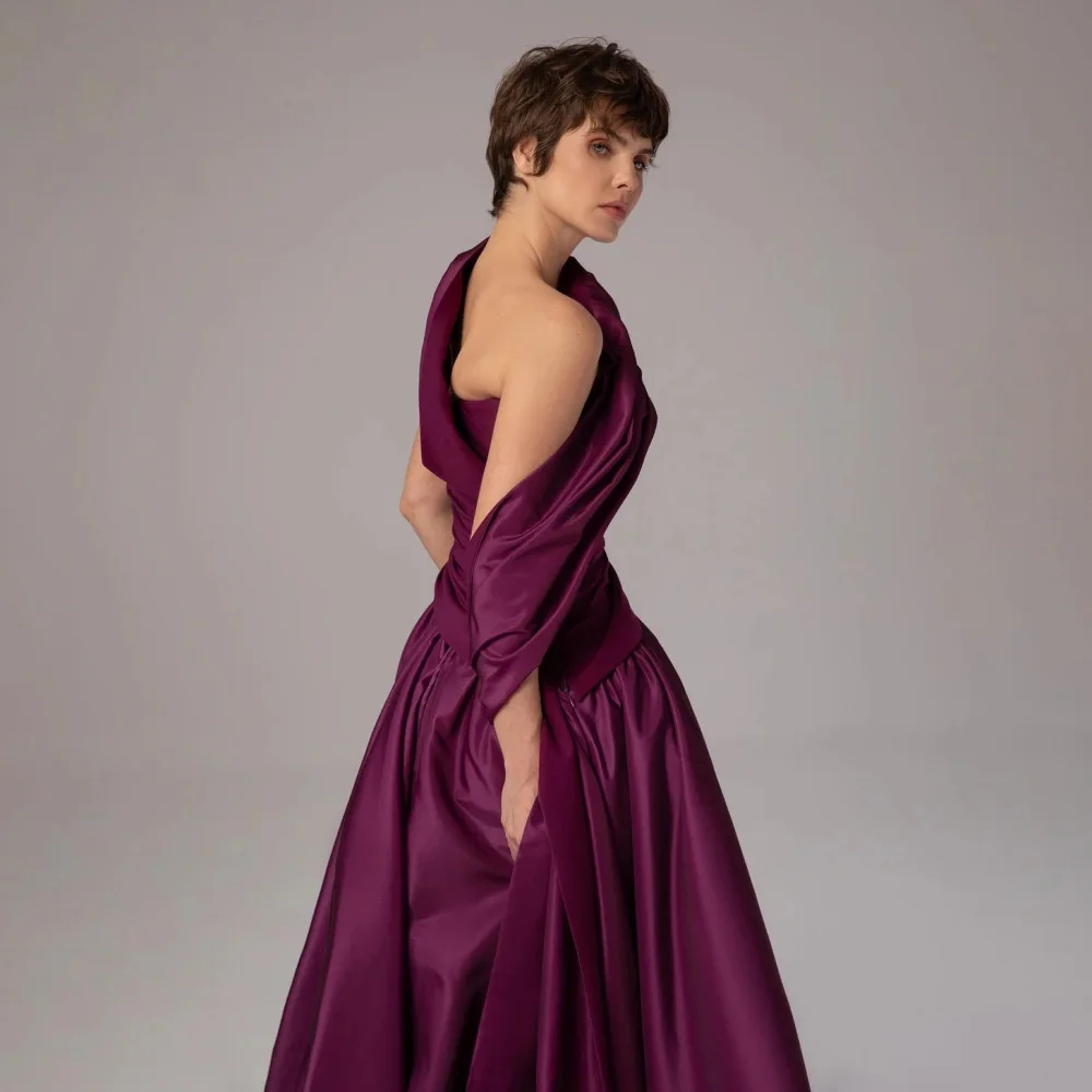 Robe de soirée personnalisée à col bateau, magnifique, sans manches, à volants, pour occasions formelles, Robe de soirée