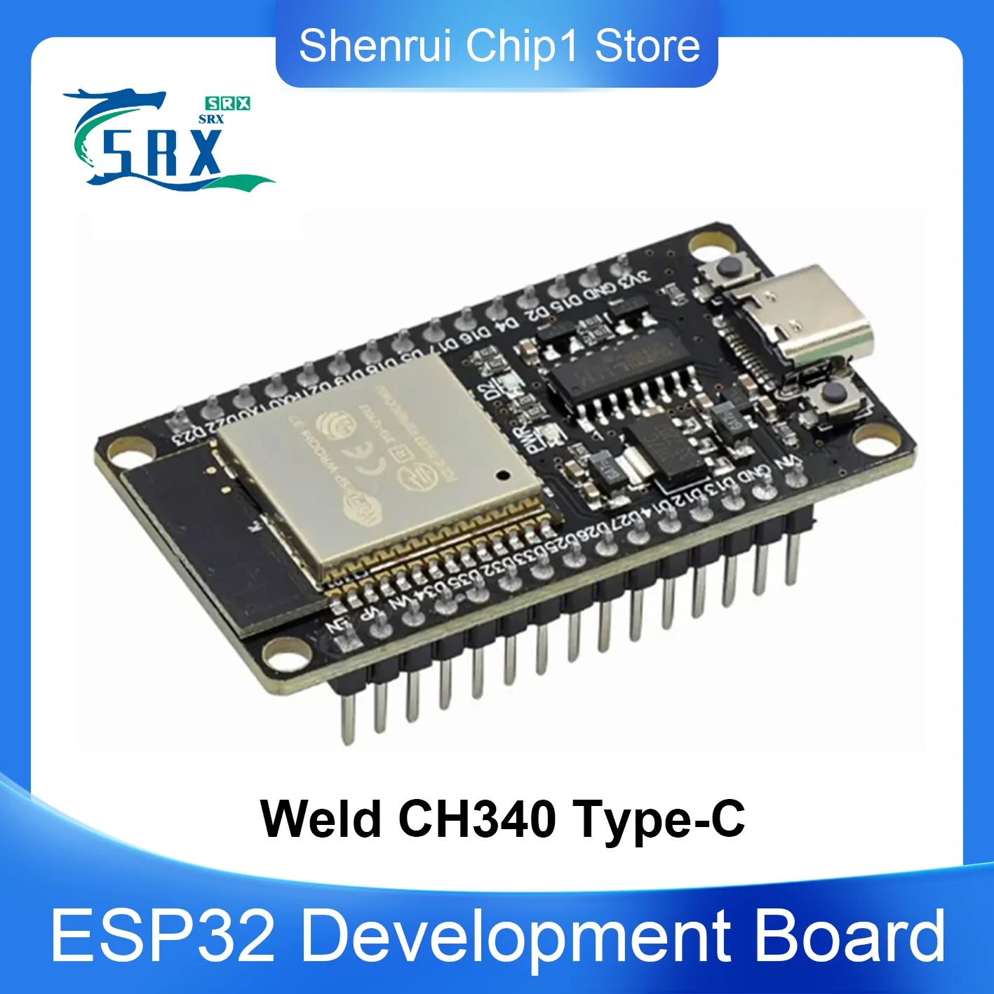 

USB Type-C ESP32 Development Board CH340C WiFi+ Bluetooth Ultra-low Power Dual-core ESP32-DE