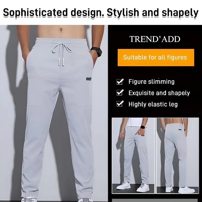 Homme élégant décontracté jambe droite Ice Silk