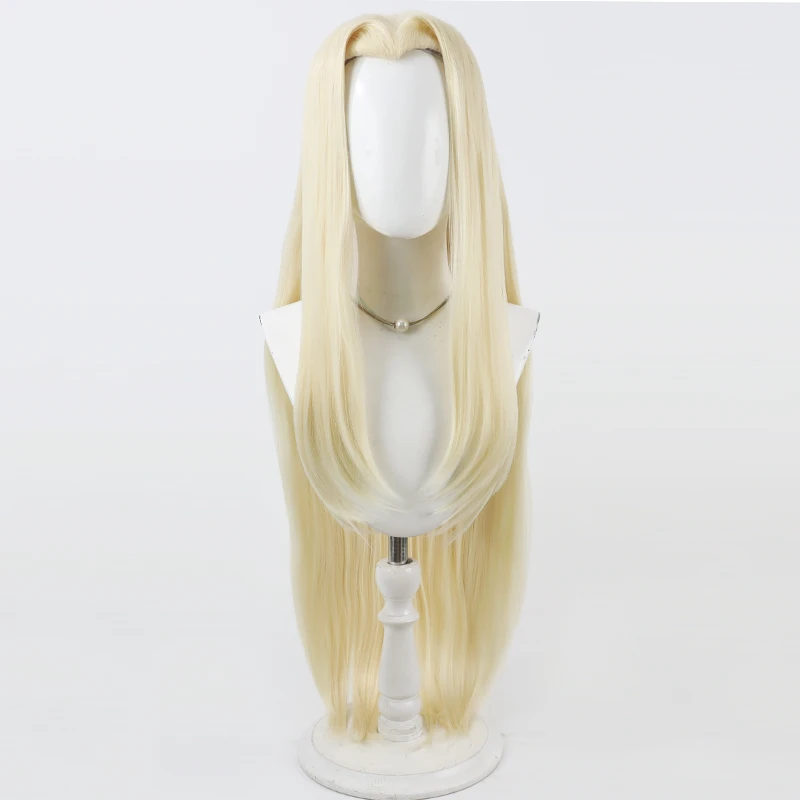 Lucullus Celestin Cosplay Wig Kuroinu Blonde 100cm Long Heat Resistant Synthetic Hair Halloween Party Role Play + Free Wig Cap view 2