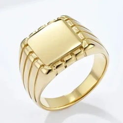 Smooth Square Seal Geometric Rings Stainless Steel Men Finger,Simple Fashion Jewelry