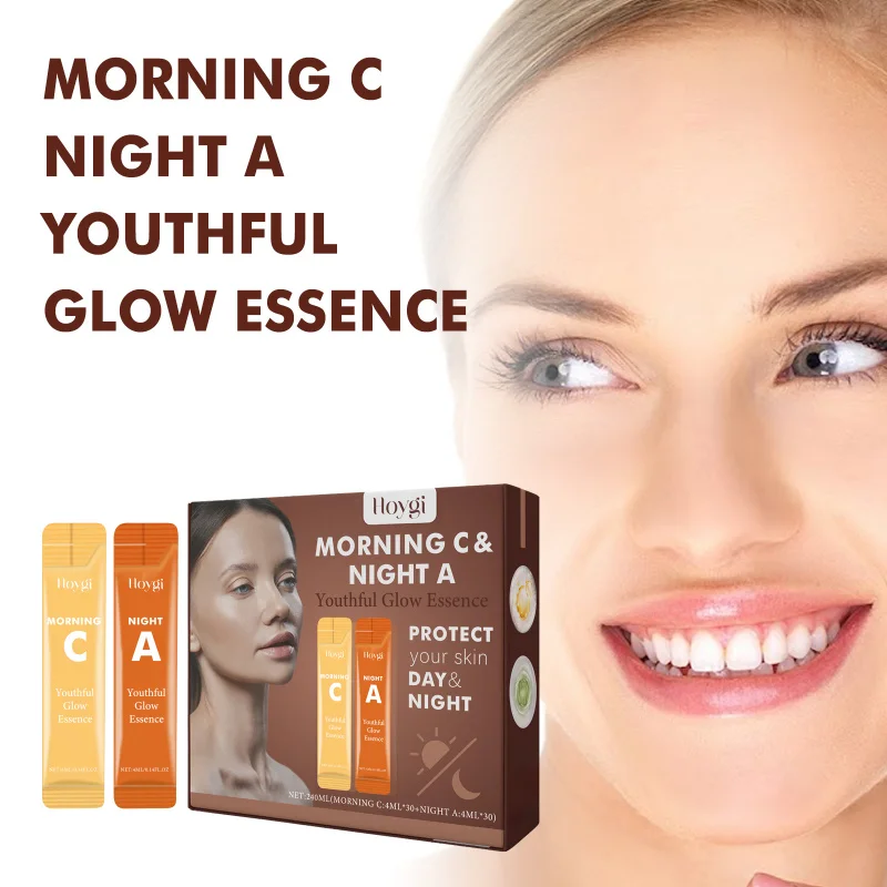 

Morning C Evening A Dual Skincare Essence For Reducing Facial Fine Lines, Brightening Skin Tone, Firming & Nourishing Serum