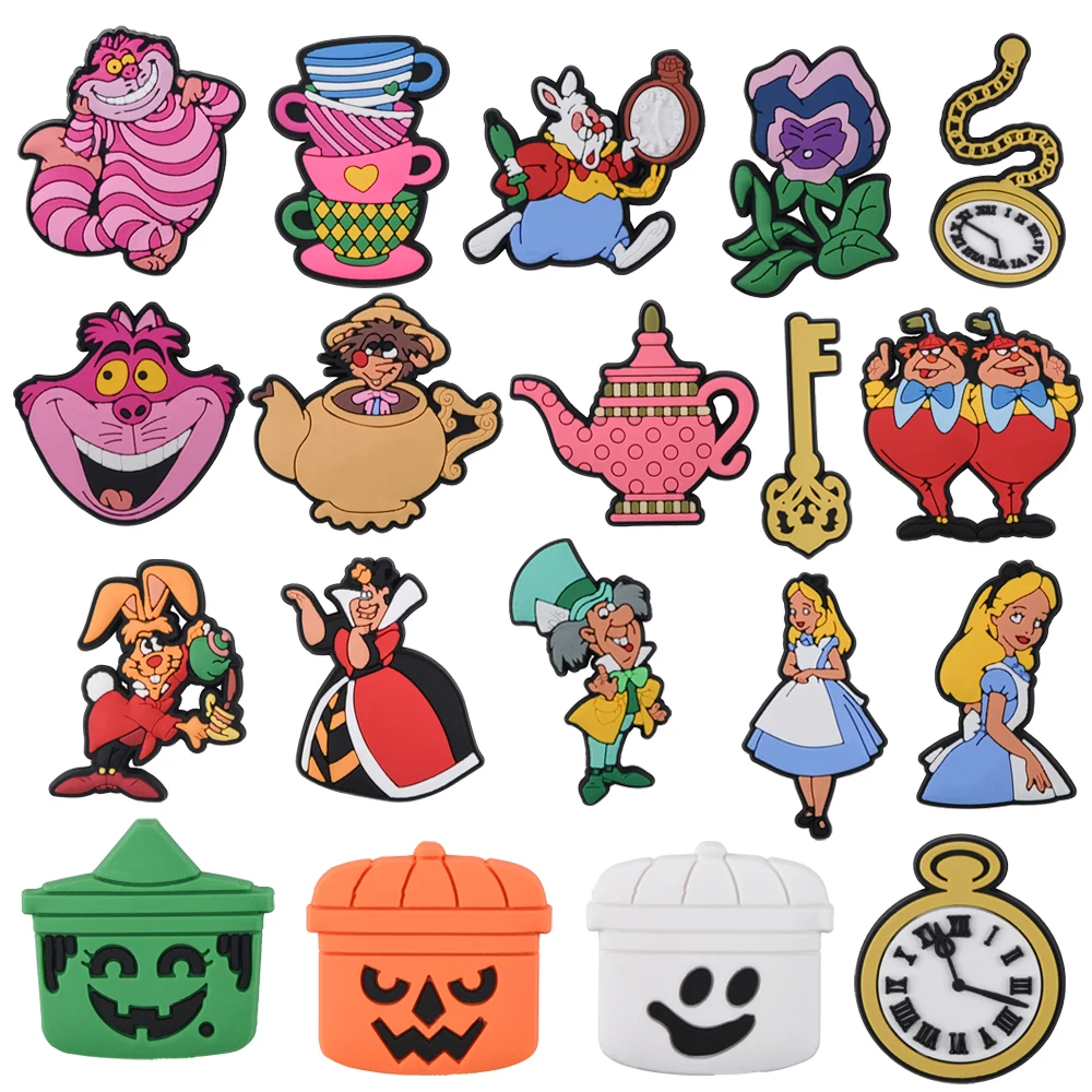 New19pcs Hot Toys Fairy Tale story Cartoon Role Series PVC Shoes Accessories DIY Detachable Waterproof Fashion Shoes Accessories view 3