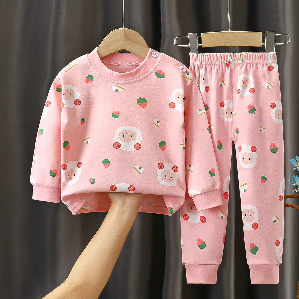 Autumn New Childrens Boys 2PCS Pajamas Set Pure Cotton Warm Printed Tops Loose Cartoon Pants Suit Kids Baby Boys Sleepwears