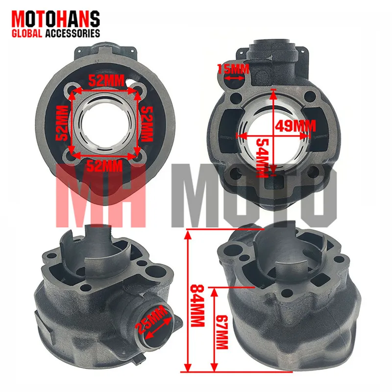 49MM BORE CYLINDER KIT FOR 50CC PEUGEOT PGT XP6 50 ENDURO 08-11 XP5 50 ENDURO 08-12 XP6 50 06-27 6