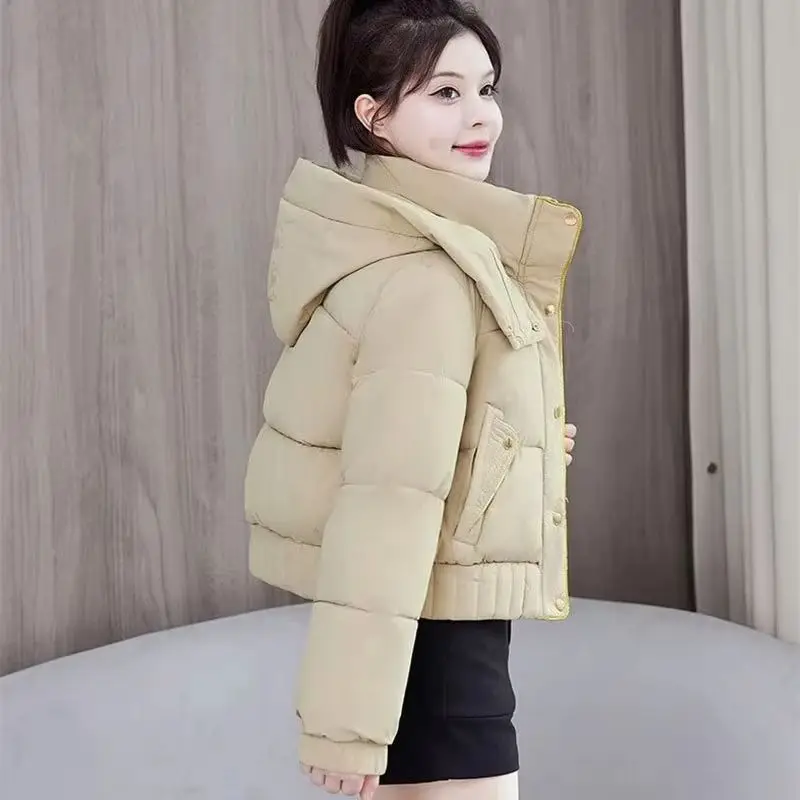 

Новинка 2025, зимняя куртка, пуховая хлопковая куртка, женские короткие парки, свободные толстые теплые ветрозащитные хлопковые пальто, женское