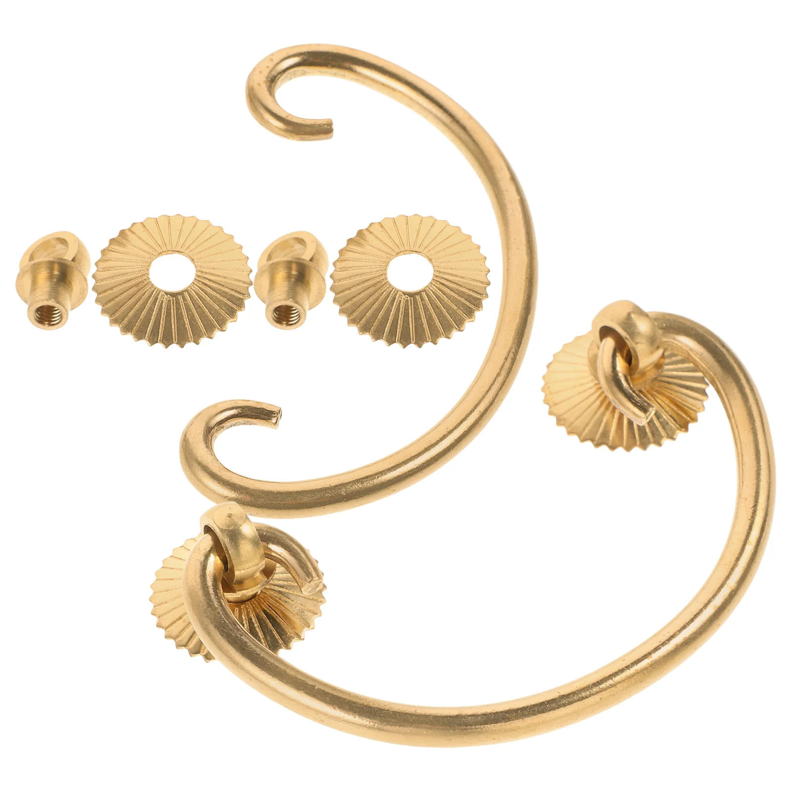 

2pcs Cabinet Knobs Vintage Brass Drawer Pulls Retro Door Bail Drop Drawer Pulls Copper Hardware Furniture Accessories