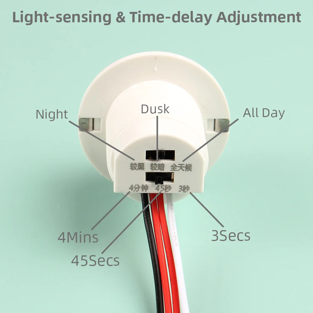 DC5V 12V 24V PIR Motion Sensor Switch Body Movements Activated Detector Light-sensing Delay Time Adjustable Infrared Switch