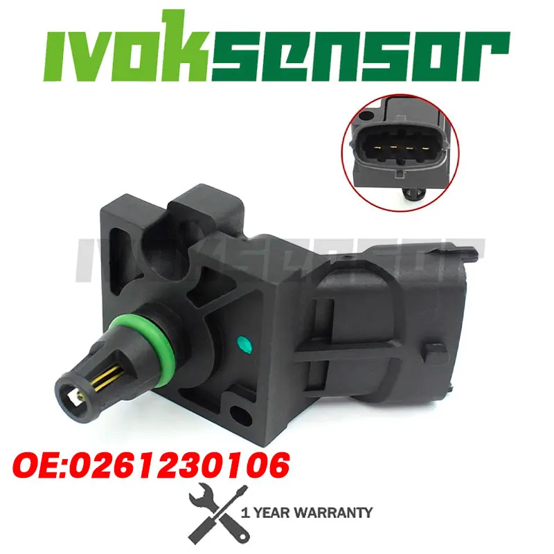 0261230106 3 بار خريطة الاستشعار المنوع كمية الهواء توربو دفعة الضغط لفولفو S40 S60 S80 2.4 2.5 3.0 D D5 T5 31303975 31355463