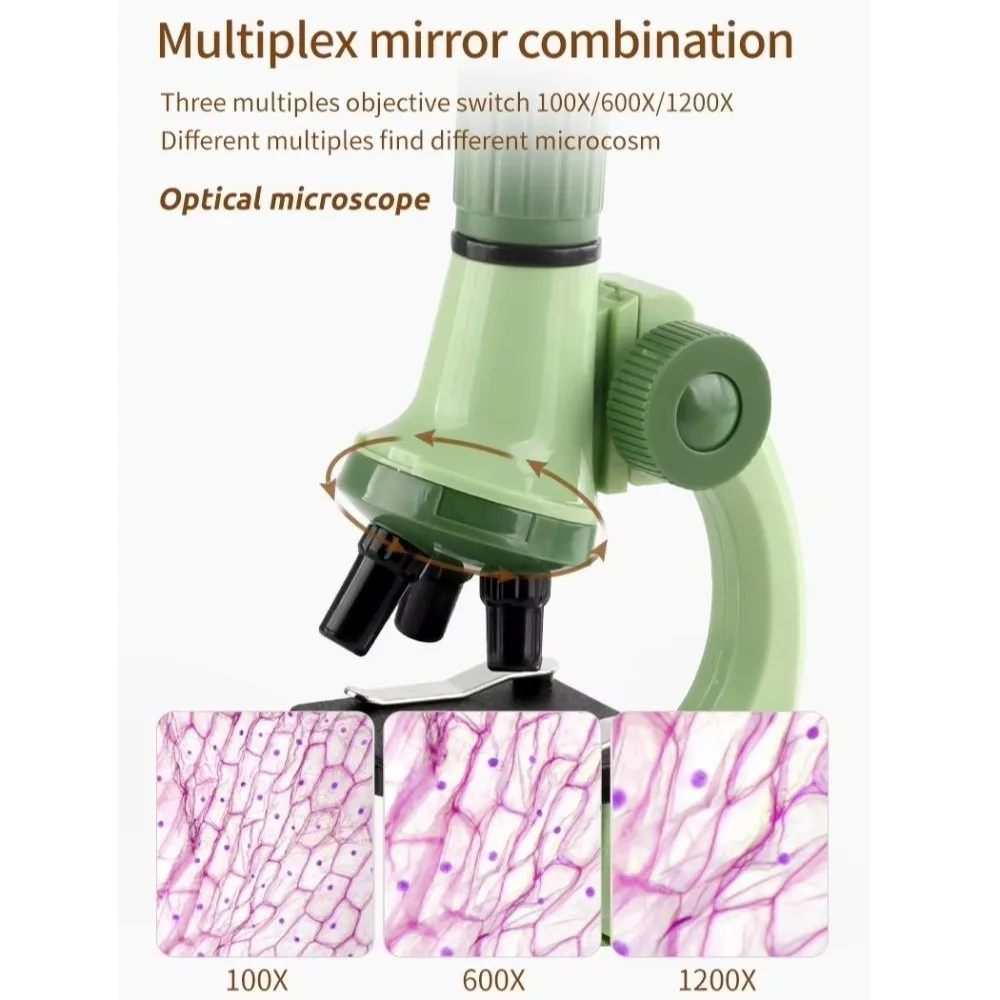 Portable Science Microscope HD Screen LED Light Children's Science Microscope Lightweight High Definition