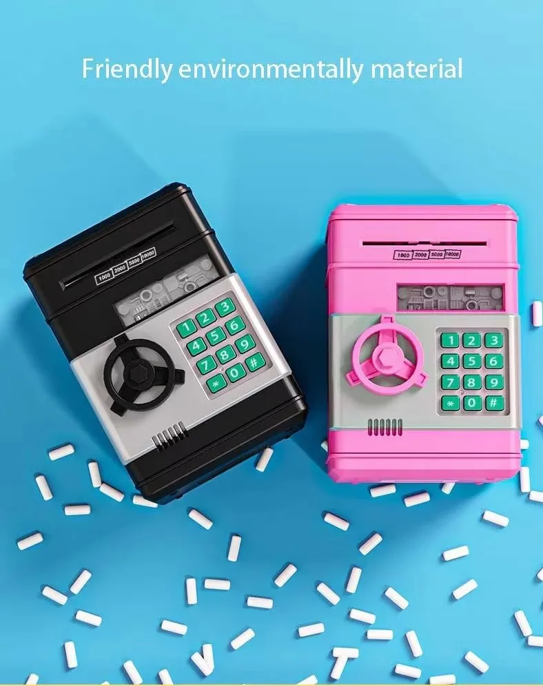 بنك المال الإلكتروني للأطفال على شكل خنزير هدايا للأطفال صندوق توفير المال الورقي التلقائي