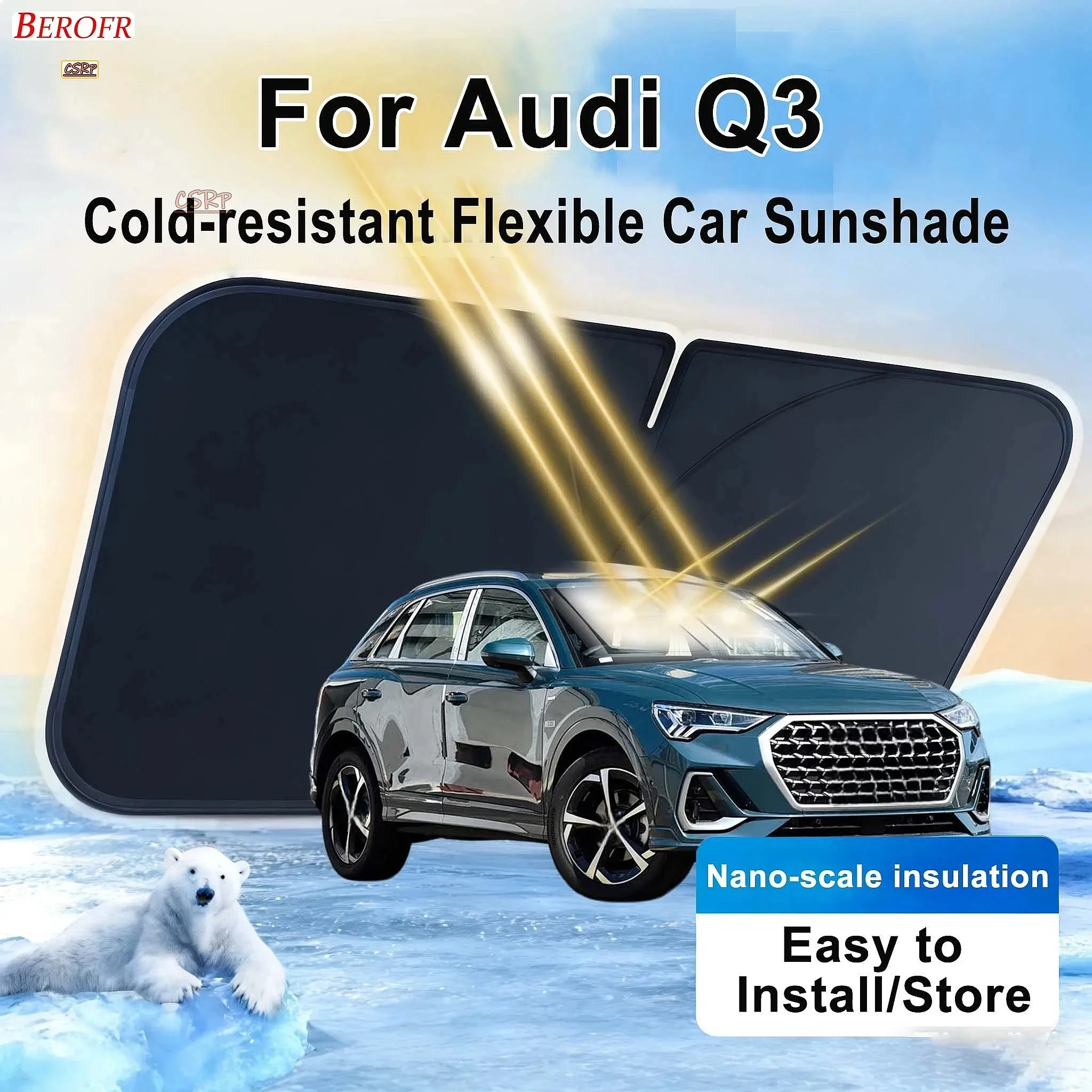 For Audi Q3 2021-2026 Car Windshield Sunshade Cover Front Window Sun Shade Heat Insulation Summer Auto Accessories