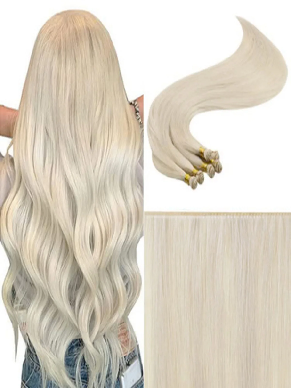 YoungSee Hand Tied Hair Bundles Virgin Hair Pure Color Brazilian Hair Luxurious Salon Quality Invisible Natural Hair 14-24Inch