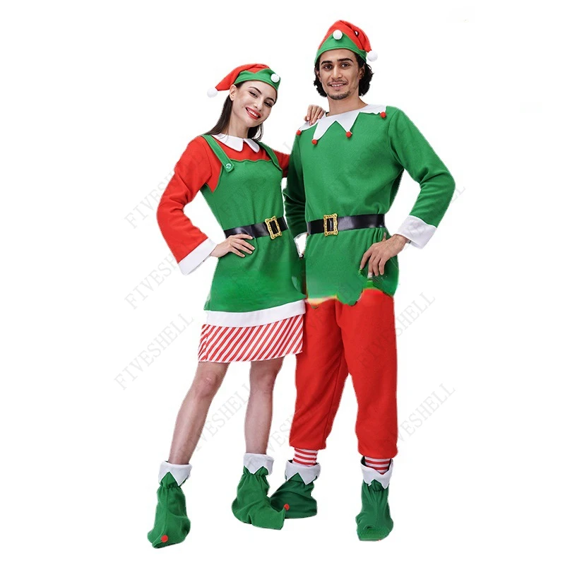 2023 Christmas Cosplay Costume Couple Male Christmas Elf Suit Female Performance Costume