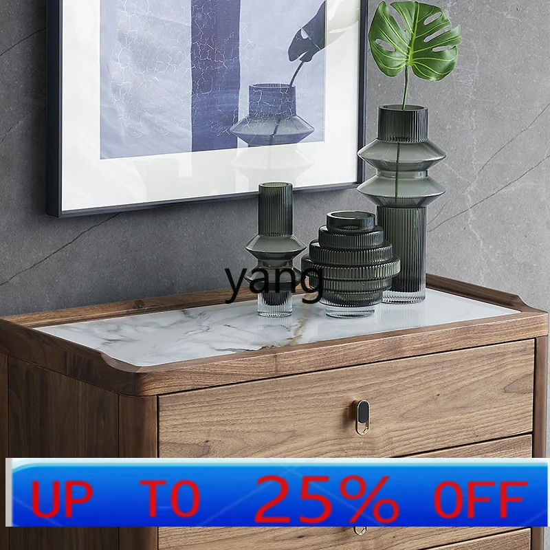 

LH Solid Wood Locker Italian Living Room Chest of Drawers Bedroom Storage Log Stone Plate Cabinet