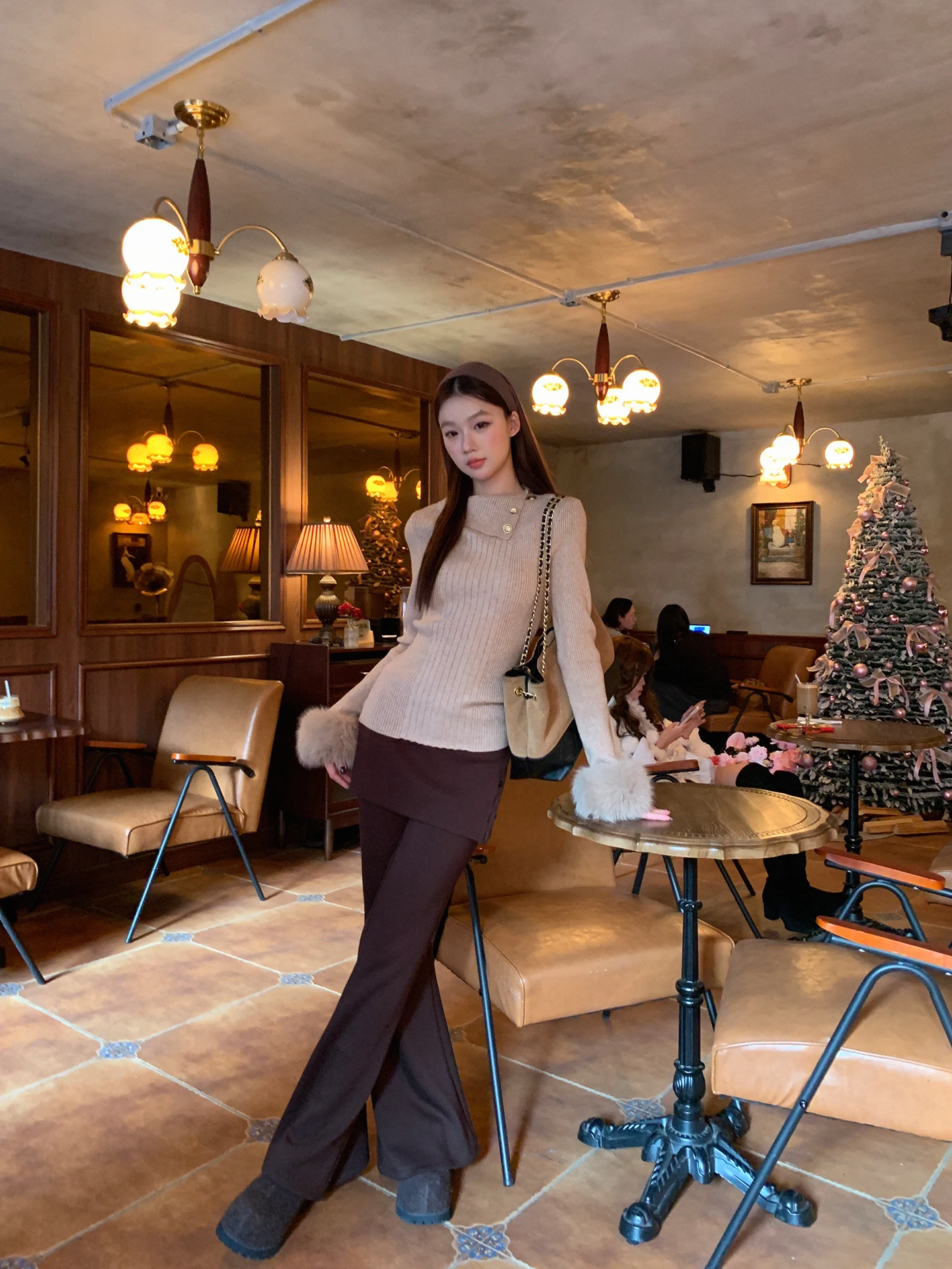 

Slim Fit Women's Sweater Winter Lazy High-End Design Knitted Top Commute Sle Straight Tube ape Long Sve Regular Length