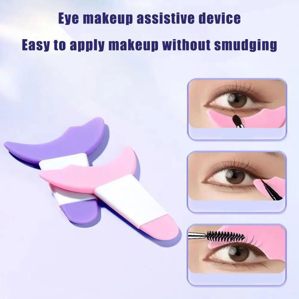 Silicone Eye Makeup Aids Skin Friendly Eyeliner Stencils Marscara Drawing Lipstick Wearing Aid Eyeliner Auxiliary Baffle