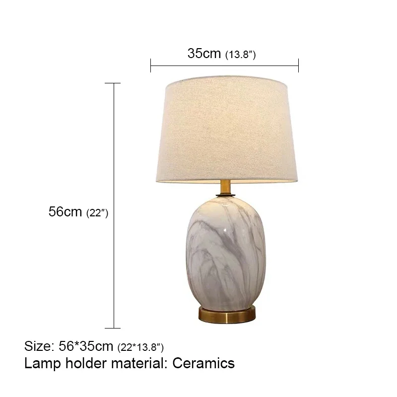 PLLY Modern Ceramic Table Lamp LED Nordic Creative Grey Bedside Desk Light Decor for Home Living Room Bedroom
