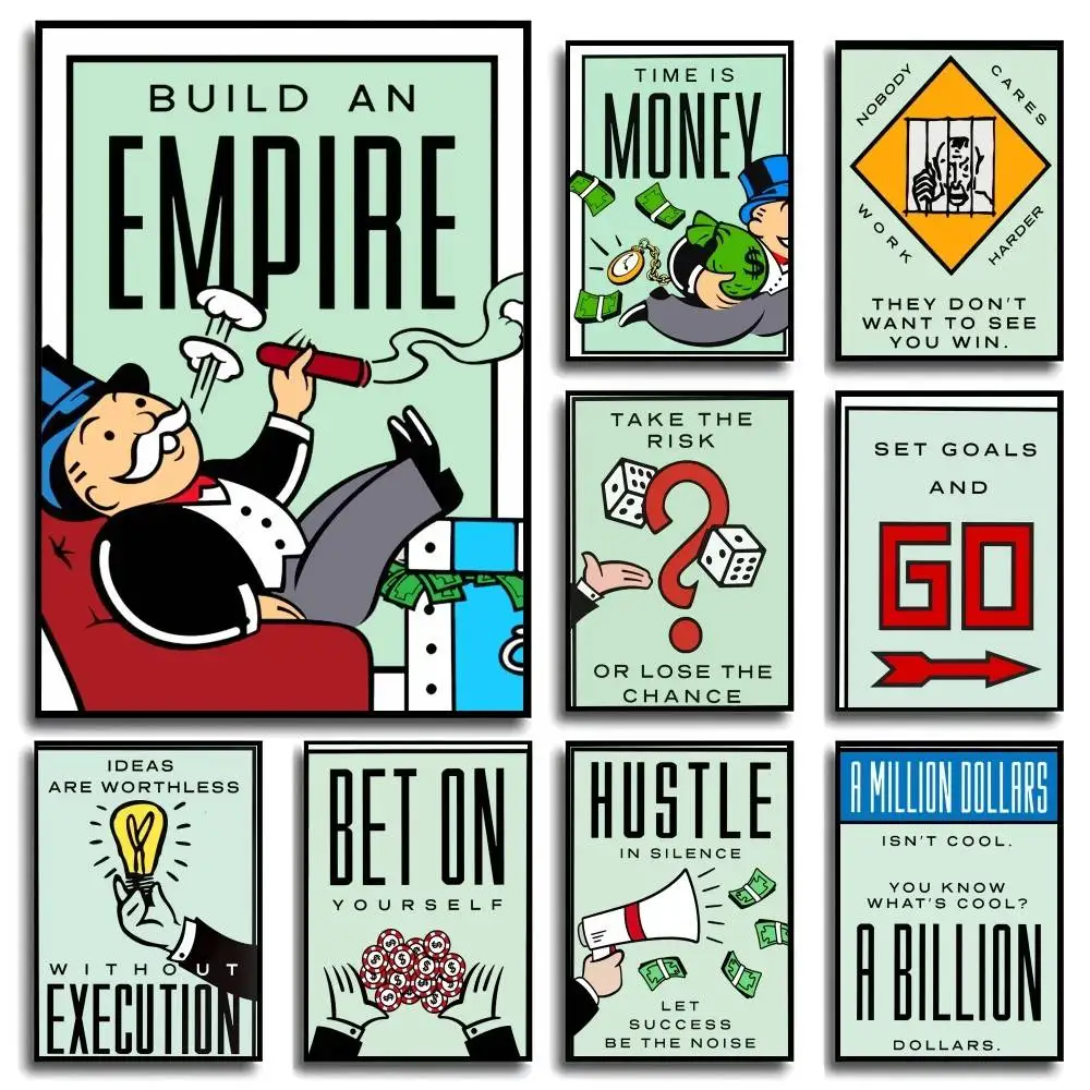 

Постер с изображением денег M-MonopolyS-Millionaire Dollar, декоративное украшение для гостиной, качественная картина на холсте в винтажном стиле, декор для дома, настенная картина.