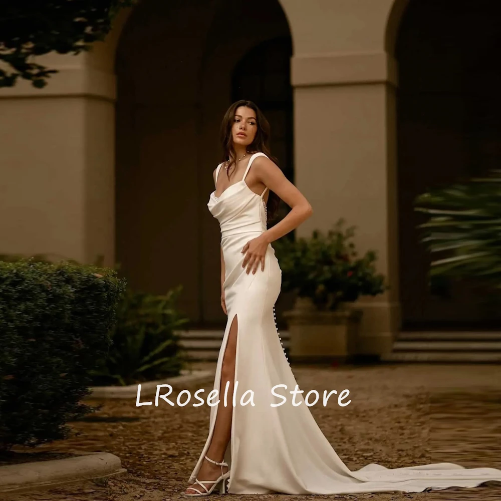 LRosella Wedding Dress Cepe Sweetheart Neckline Beading Sleeveless Floor-Length Elegant Exquisite Morden style Luxury  فساتي2024