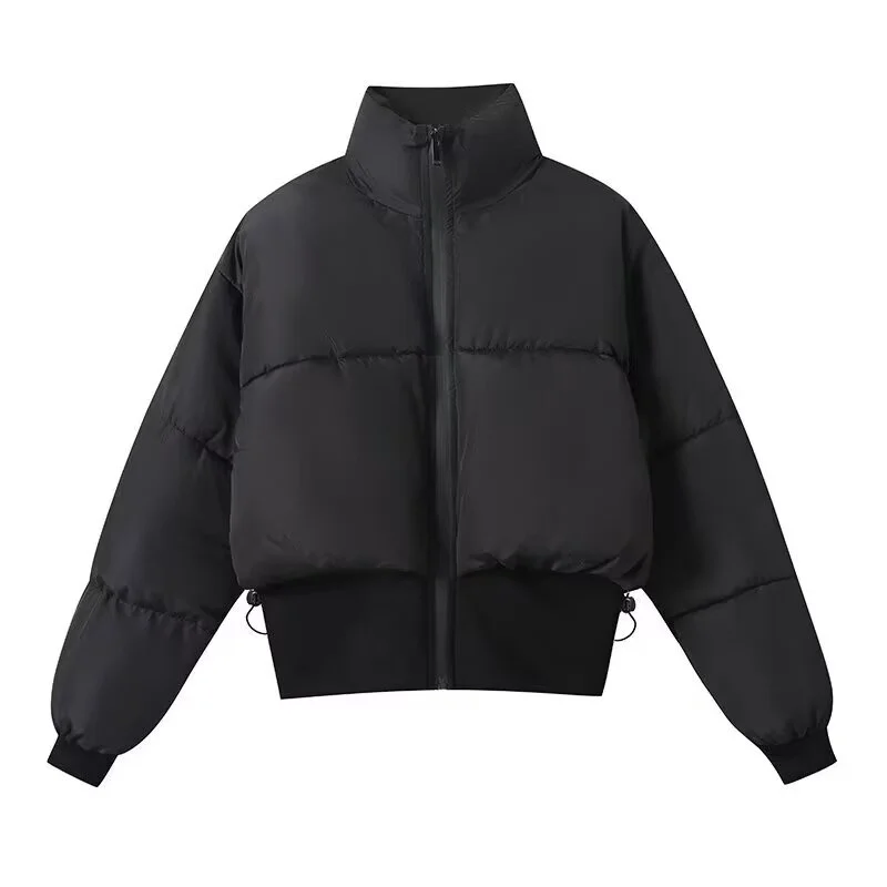 

Осень-зима 2022, новая женская одежда, повседневная простая модная универсальная хлопковая куртка с коротким высоким воротником и длинными рукавами