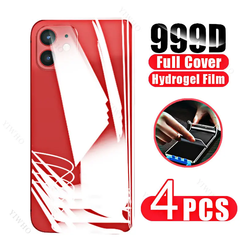 4Pcs Full Cover Hydrogel Film for IPhone 12 Pro Max Mini Screen Protectors for IPhone12 12Pro 12ProMax 12mini Water Gel Safty HD image 3