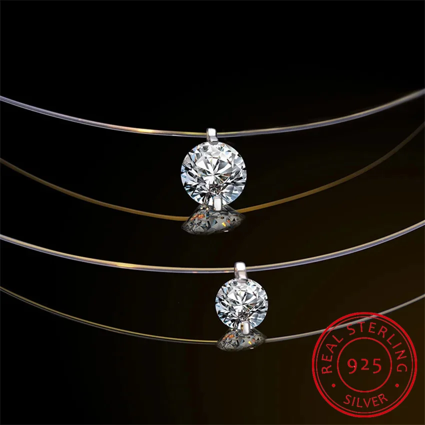 0.5-2CT D Color Certified Moissanite Necklace for Women Sparkling Lab Diamond 100% 925 Sterling Silver Pendants Wholesale