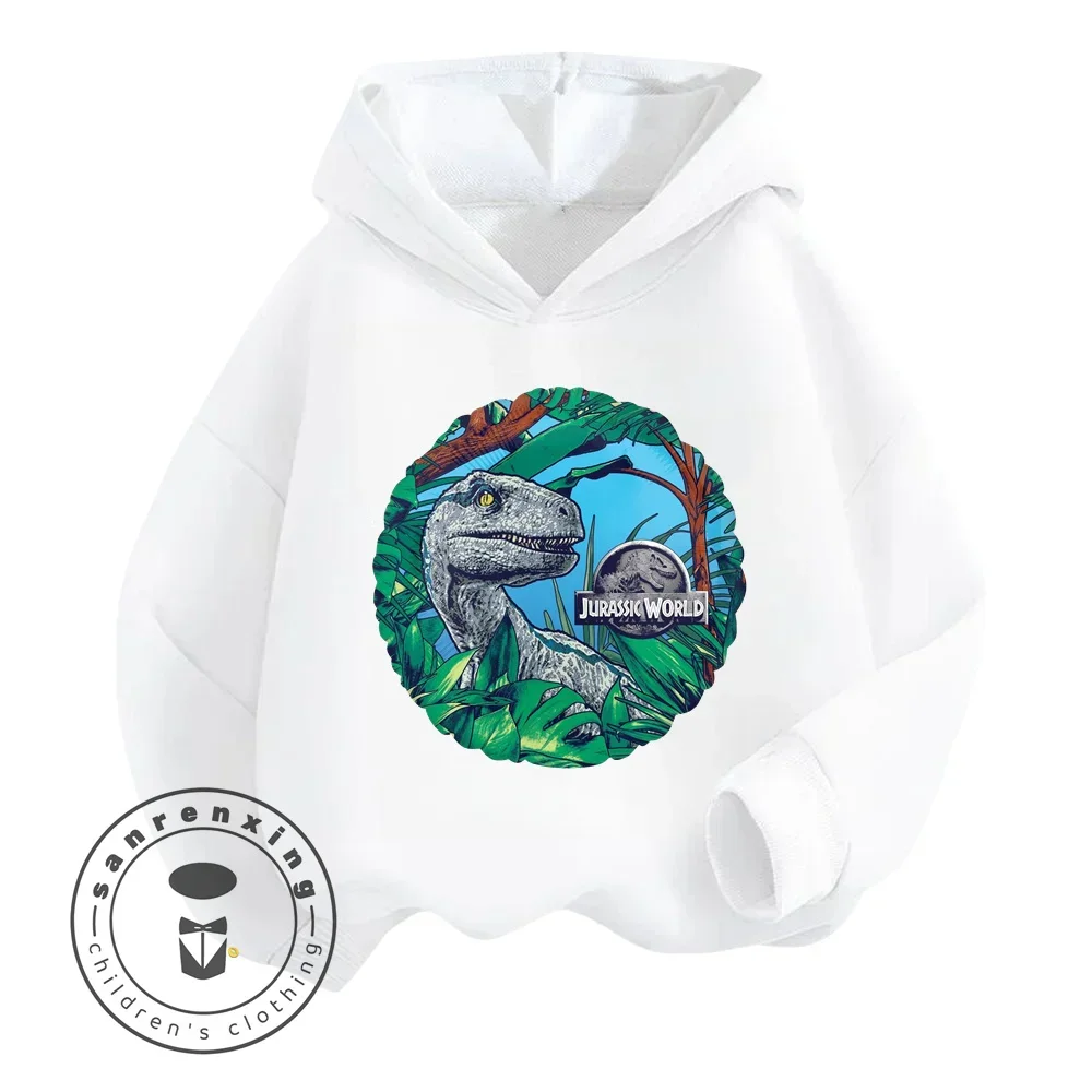 Sudaderas de manga larga con estampado de dibujos animados de Jurassic World para niños, ropa de primavera y otoño, respetuosas con el presupuesto, 2024