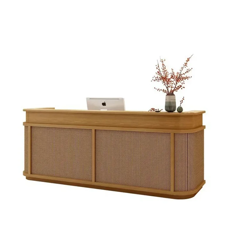 

Wooden Business Reception Desks Checkout Counter Cash Register Reception Desks Front Desk Modern Office Furniture Receptie LLRD