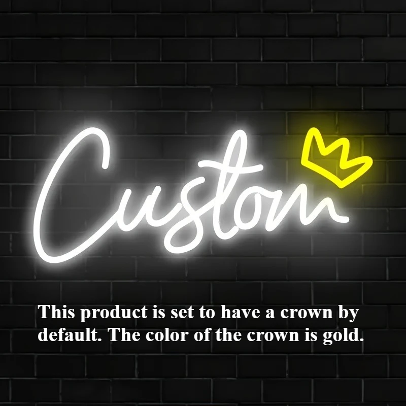 لافتة نيون LED مخصصة على شكل تاج - ديكور حائط يعمل بمنفذ USB لغرفة النوم/الحفلات - هدية مثالية لأعياد الميلاد وحفلات الزفاف والحفلات والعطلات