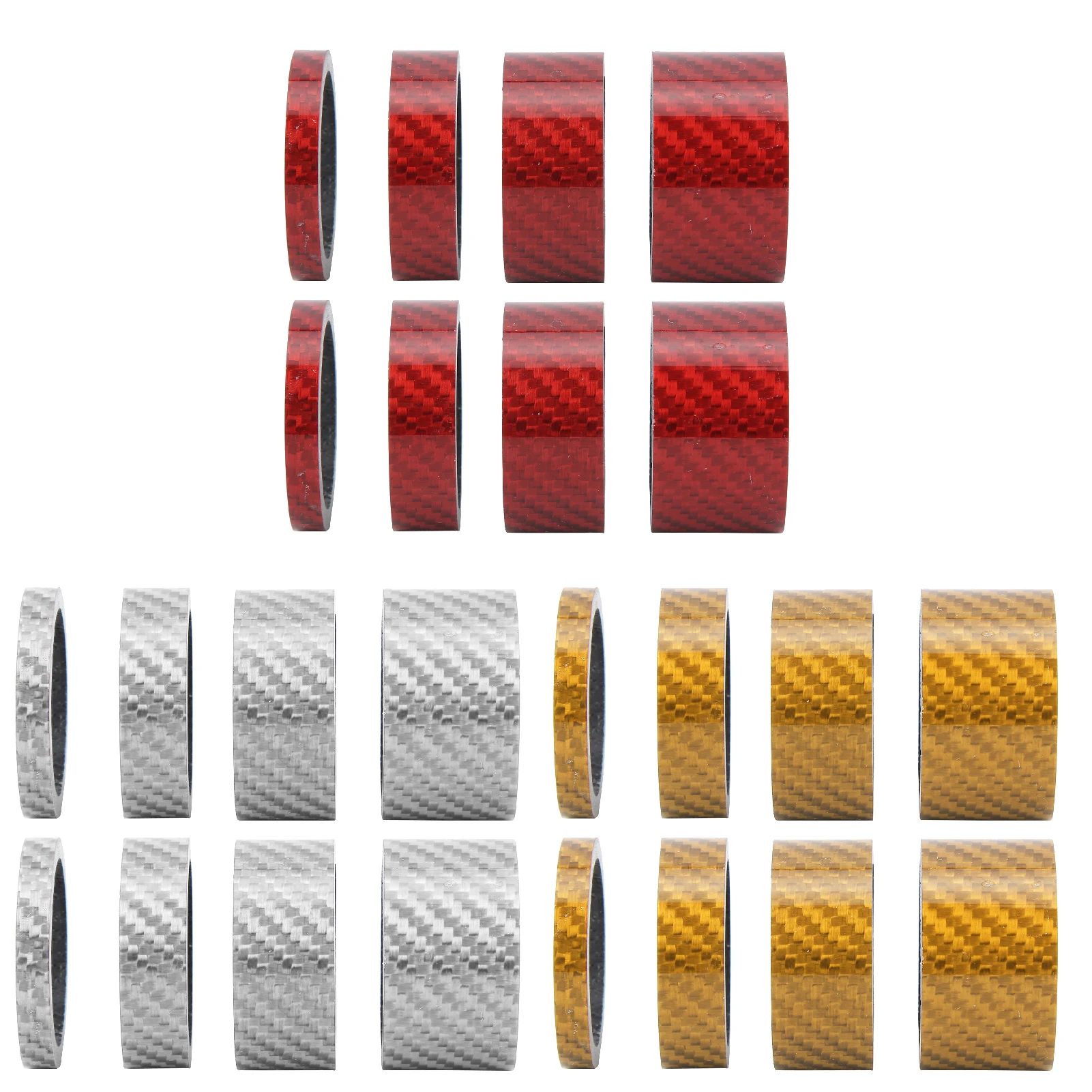 

2 Set Carbon 5/10/15/20mm Headset Front Fork Spacer Stem Bike Washer Adjustment Spacer Bike Headset Spacer