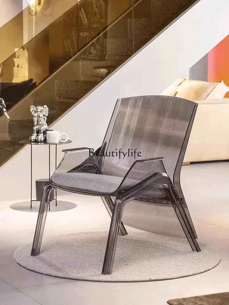 

ls 18Nordic light luxury acrylic single sofa chair balcony leisure back chair