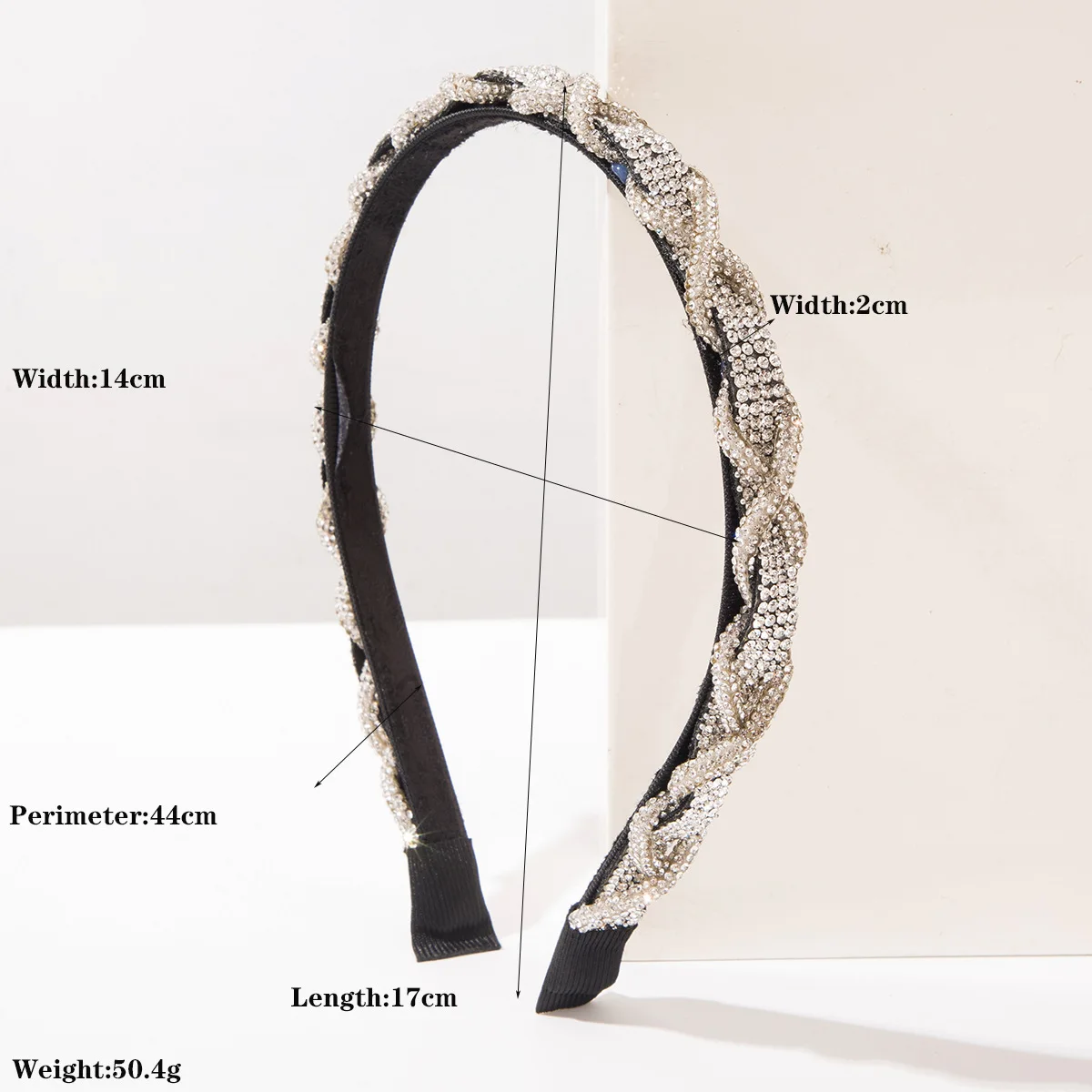 Ytterbium hair band new retro heavy industry twist chain rhinestone thin edge headband high-end court style headgear
