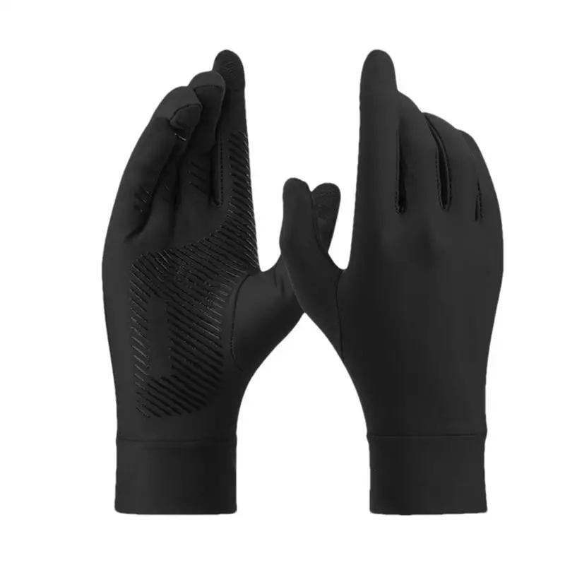 Sunblock Gloves For Driving Non Slip UV Protection Full Finger Fishing Gloves Breathable Non Slip Ice Silk Fishing Gloves For