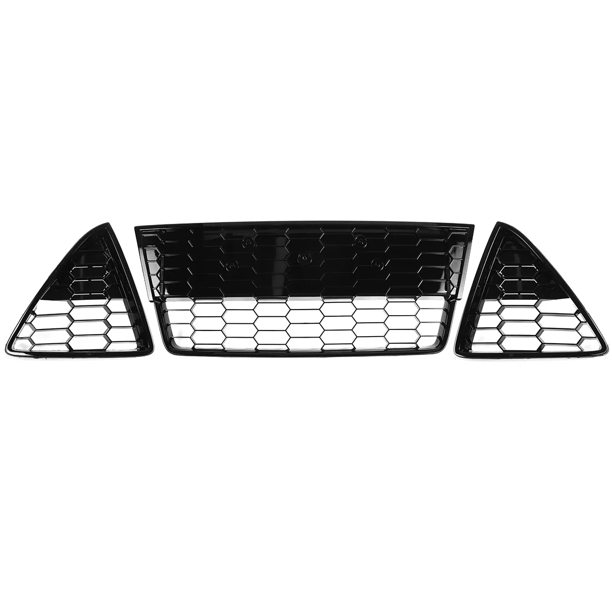 MK3 Honeycomb Mesh Grille Grill Car Front Bumper Grille Grill Cover+ Fog Light Lamp Grill Cover For Ford For Focus MK3 2012-2014