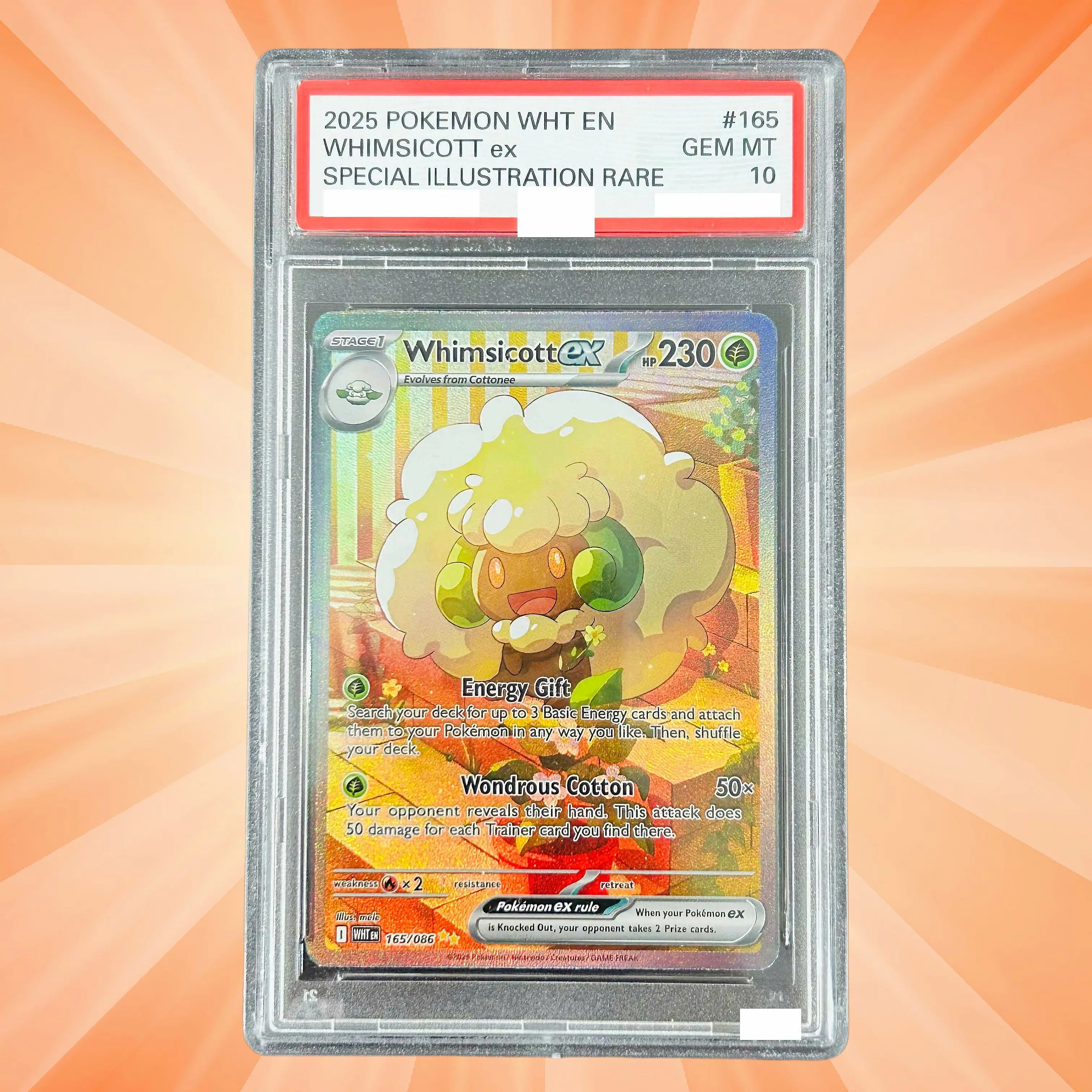 Whimsicott ex 165/086 English Version Collectible Grade DIY Foil Texture Cards Perfect Condition Premium Anime Collection Cards