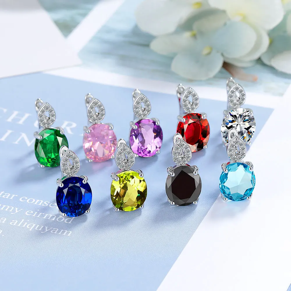 Pendientes simples y elegantes en forma de huevo de Plata de Ley 925, regalo de fiesta de aniversario de boda